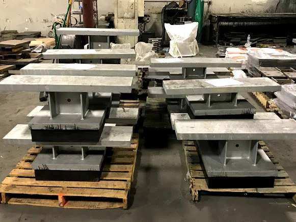 Fabricated steel bridge bearing assemblies at Mann's Columbus